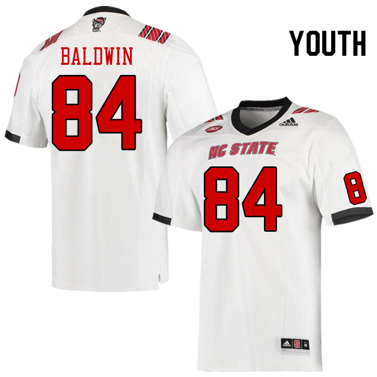 Youth #84 Jakolbe Baldwin North Carolina State Wolfpacks College Football Jerseys Stitched-White